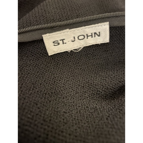 St John Collection 3 Piece Black White Trim Jacket S Sleeveless Top M Skirt 10 - Picture 9 of 10